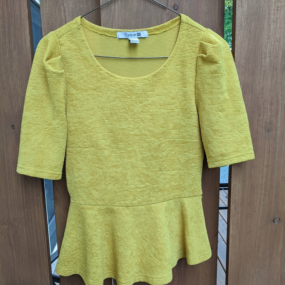 Forever21 mustard peplum top